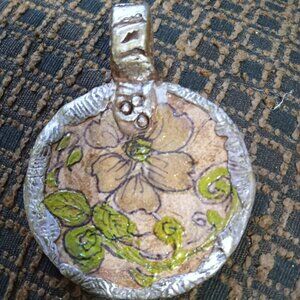 HAND MADE & HANDPAINTED  POLMER CLAY PENDANT